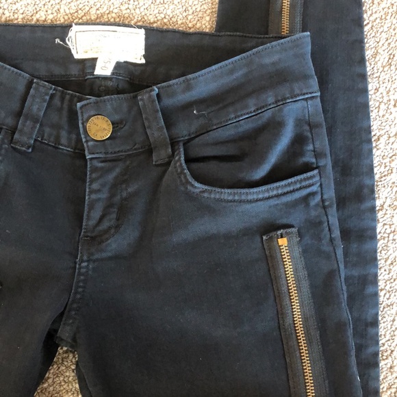 New rare Current / Elliott Super Zip skinny edgy punk zipper moto ankle pants